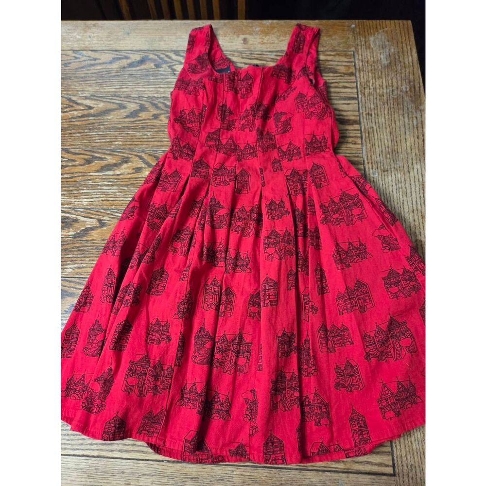 Nooworks red&black house tank midi dress sz Large